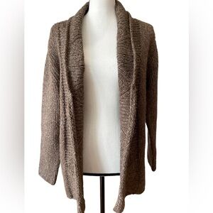 J.Jill size small open front cardigan career layer wool cotton cozy brown office